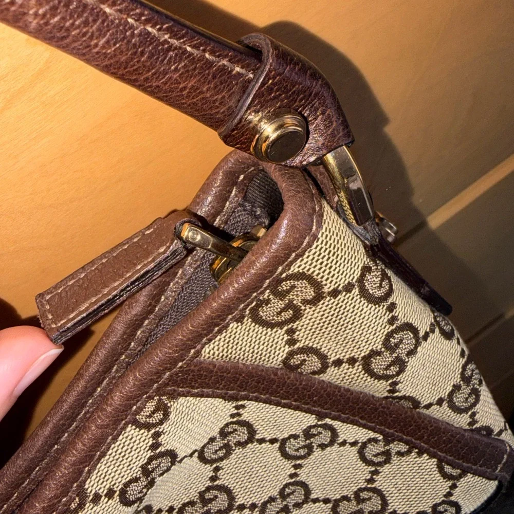 Gucci Brown Monogram D Ring Abbey Pochette - Picture 3 of 12